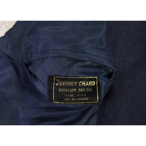 Johney Chang Custom Tailor Blazer Blue Fleece Wool 2-Btn Jacket Bespoke 46L - Picture 9 of 9